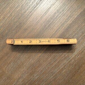 Vintage 72 Inch Wood & Metal Foldable Yard Stick 6 Foot